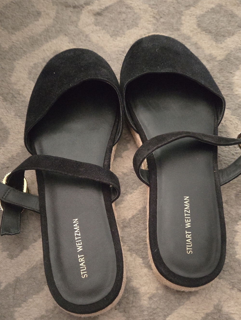 Stuart Weitzman Black Suede Women's  Sandals